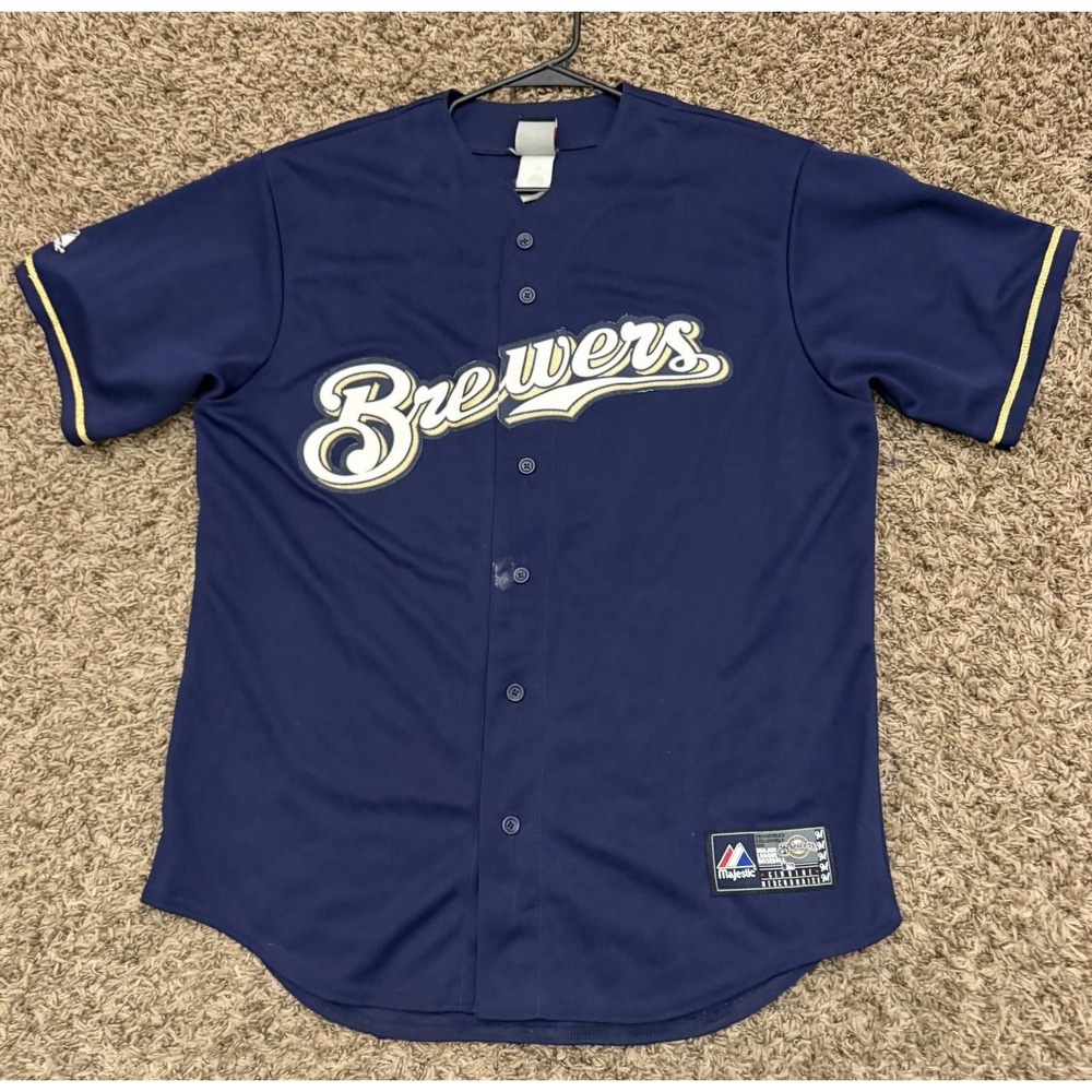 Majestic Milwaukee Brewers Ryan Braun #8 Stitched MLB Baseball Jersey Size XL